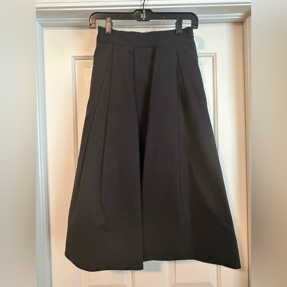 White House Black Market A-Line Black Midi/Maxi High Rise/Waisted Skirt Size 0